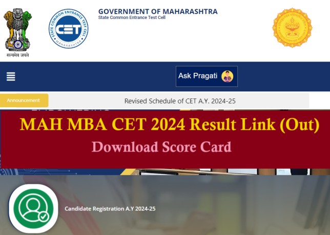 MAH MBA CET 2024 Result Link