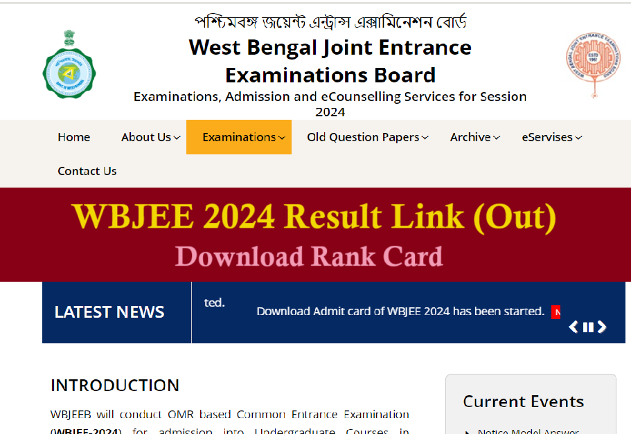 WBJEE Result 2024 Link